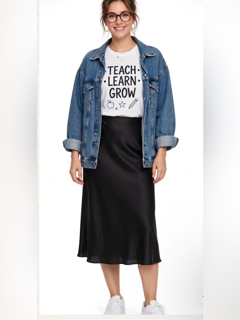 NWT Satin Knee-Length Skirt